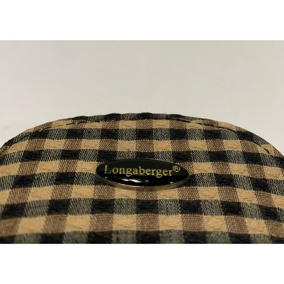 Longaberger Mini Zip Keychain Pouch Khaki/Tan Black Gingham - Picture 7 of 10